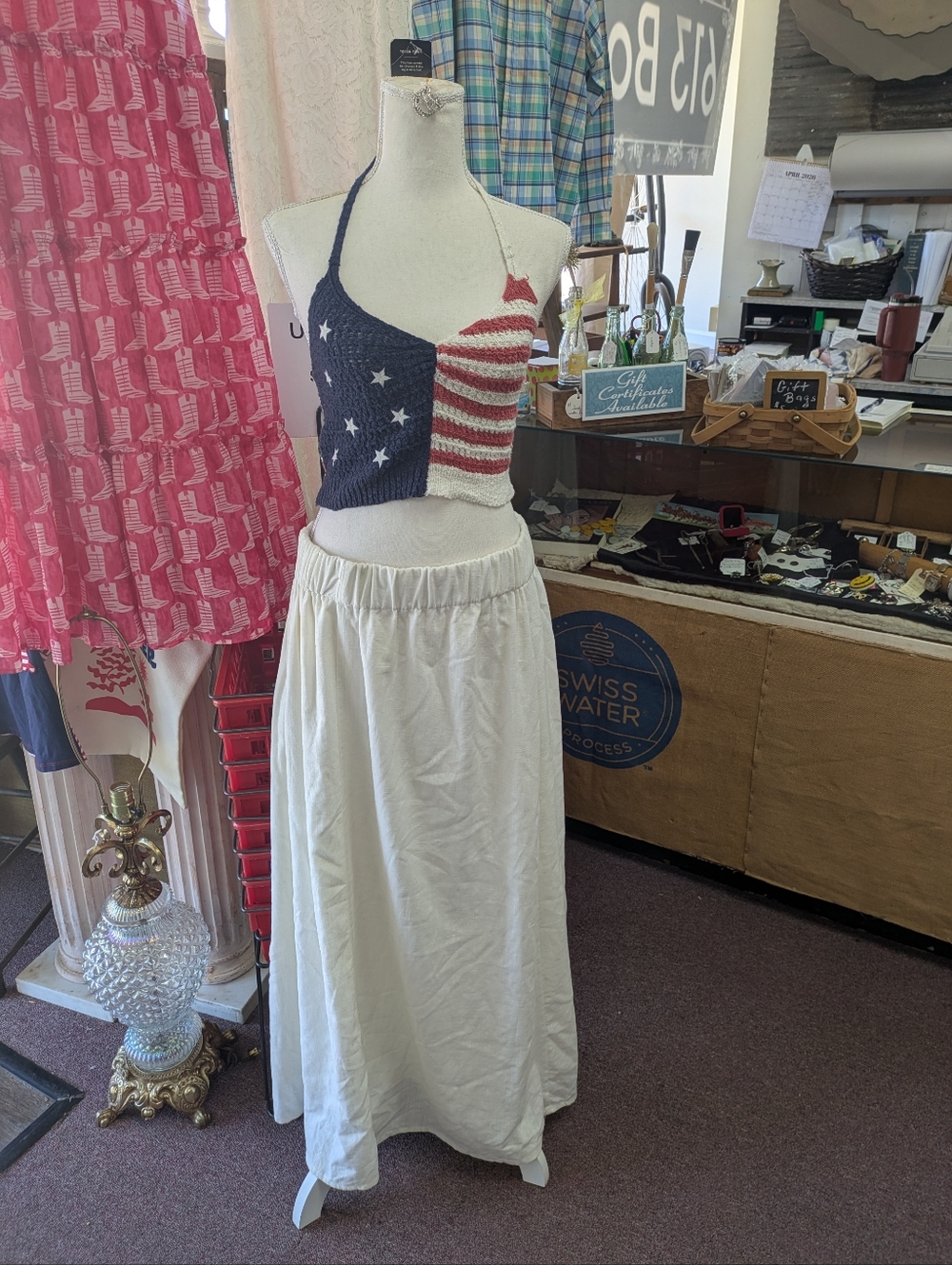 American eagle USA woven Halter Top